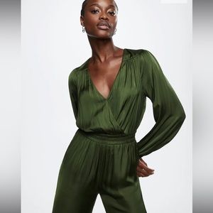 MANGO satin long-sleeve jumpsuit, never worn (New with tags/NWT)